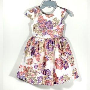 Girls Floral Jacquard Special Occassion Dress